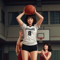 女バスのジャンプシュート347 5枚目