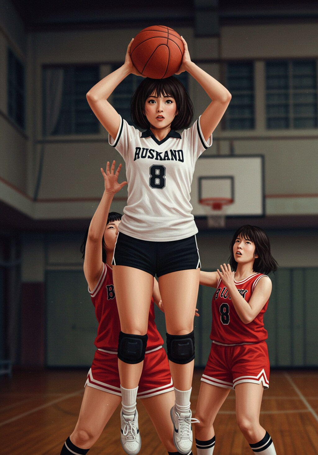 女バスのジャンプシュート347