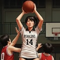 女バスのジャンプシュート347 11枚目