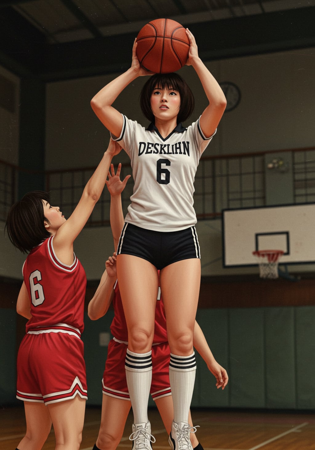 女バスのジャンプシュート347