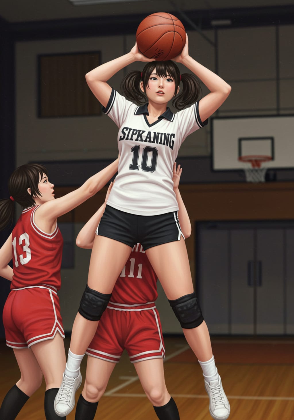 女バスのジャンプシュート347
