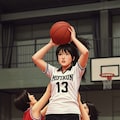 女バスのジャンプシュート347 10枚目