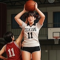 女バスのジャンプシュート347 8枚目
