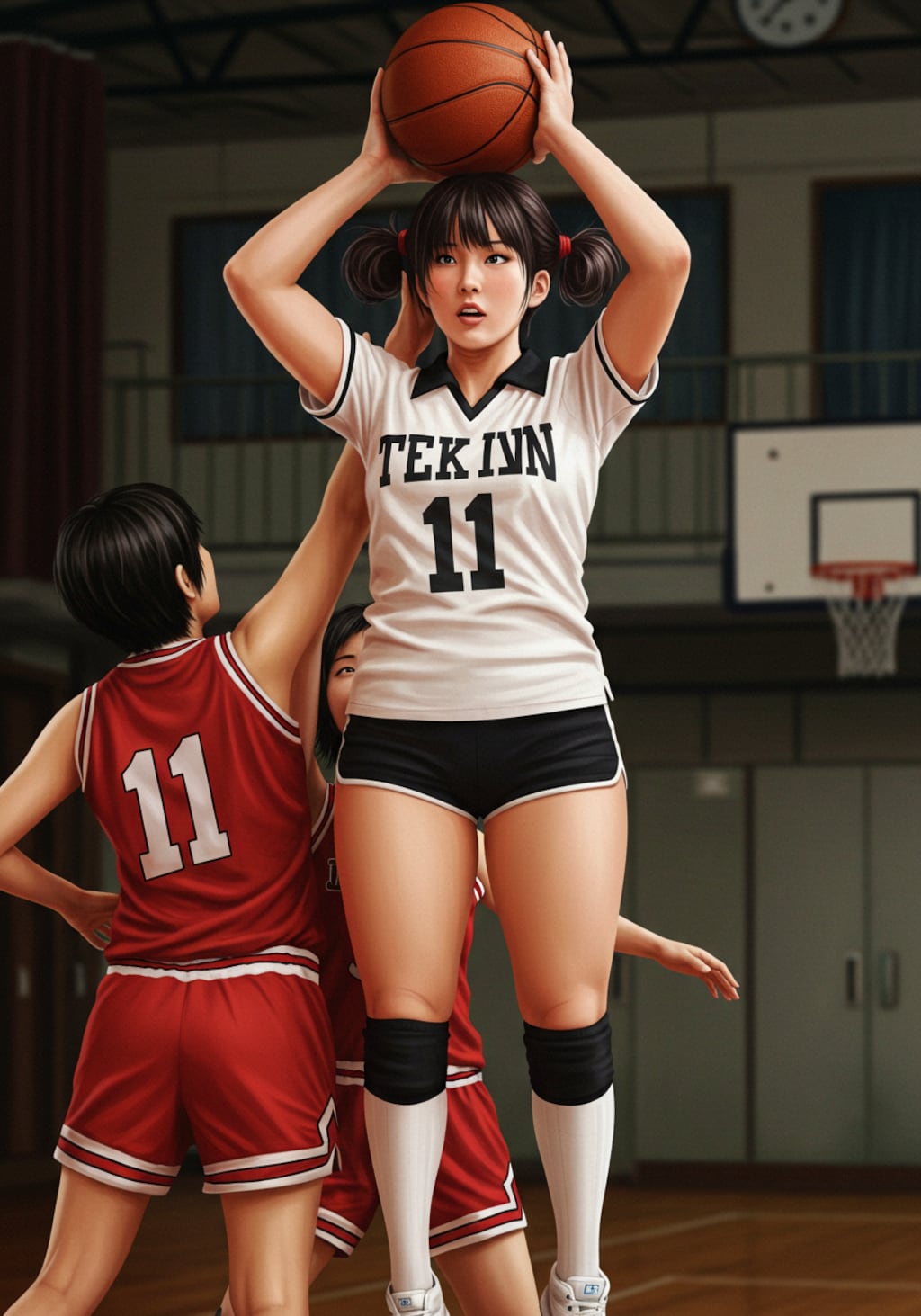 女バスのジャンプシュート347