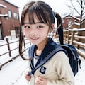 雪の中の学生 6枚目