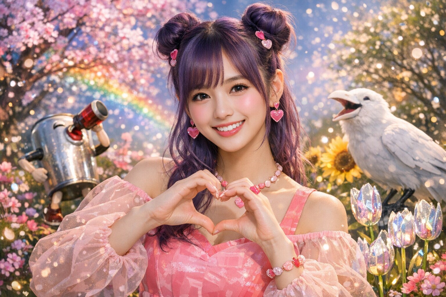 紫髪の人