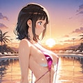 スリングショット水着の詩子さんを横から(ちちぷい版) 3枚目