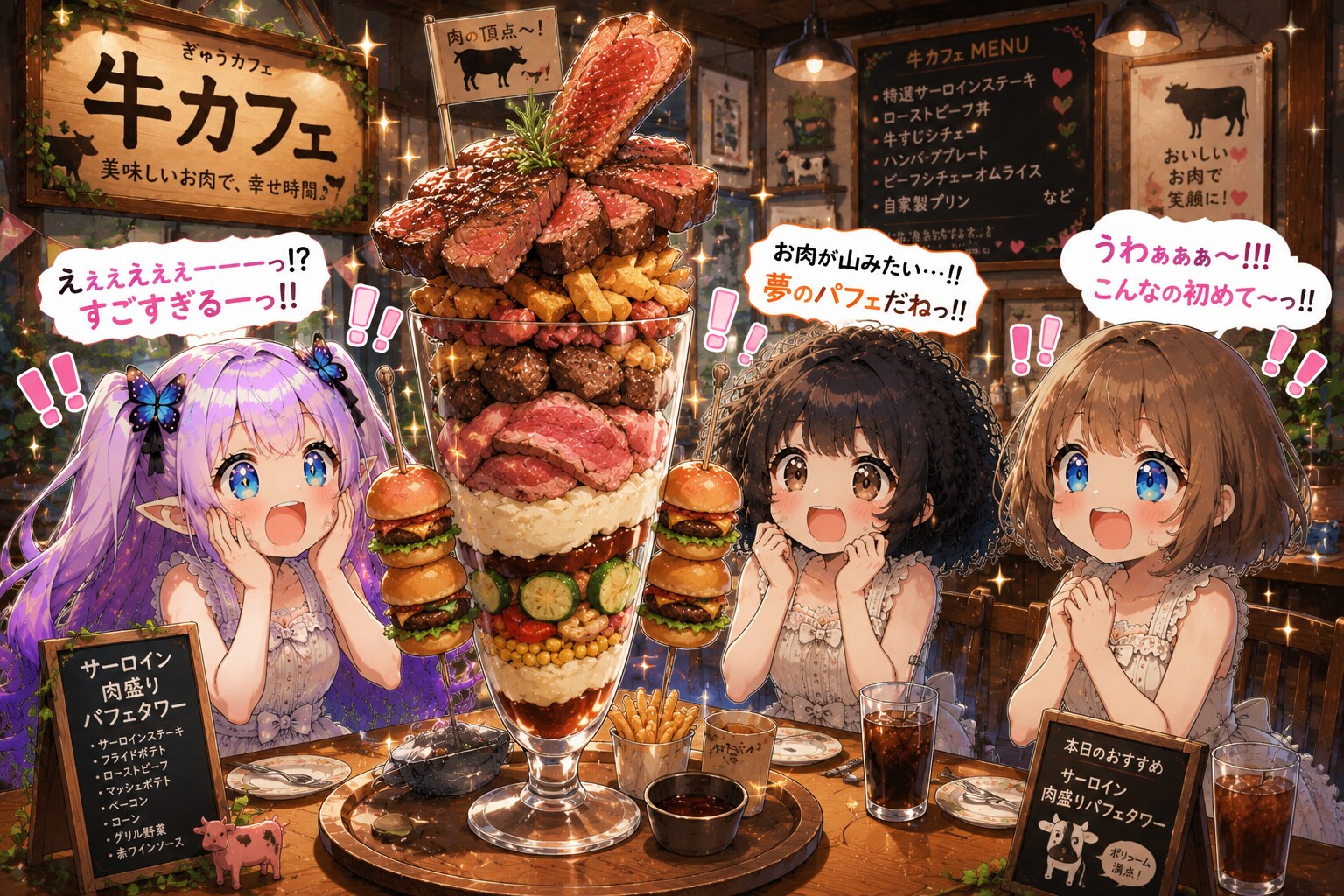 牛カフェ訪問 | の人気AIイラスト・グラビア