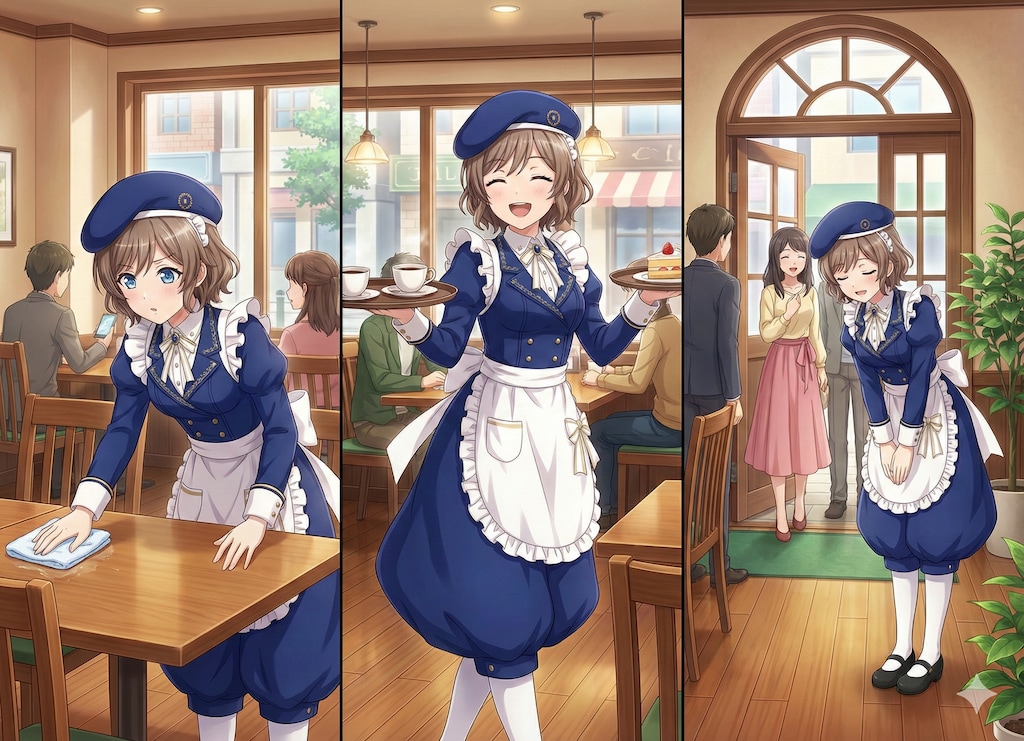 軍服風メイド服（キュロットver）