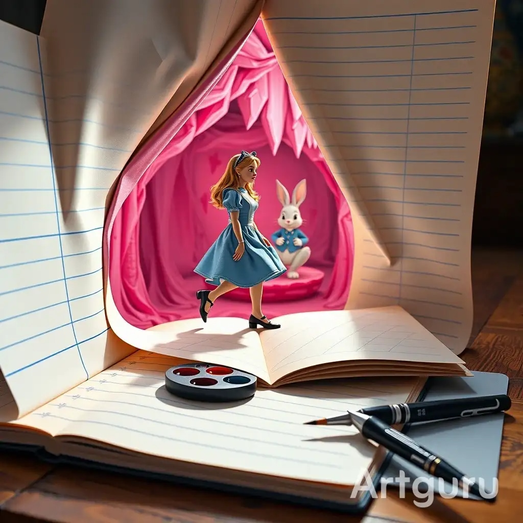 紙に描いたカーテンの向こう側