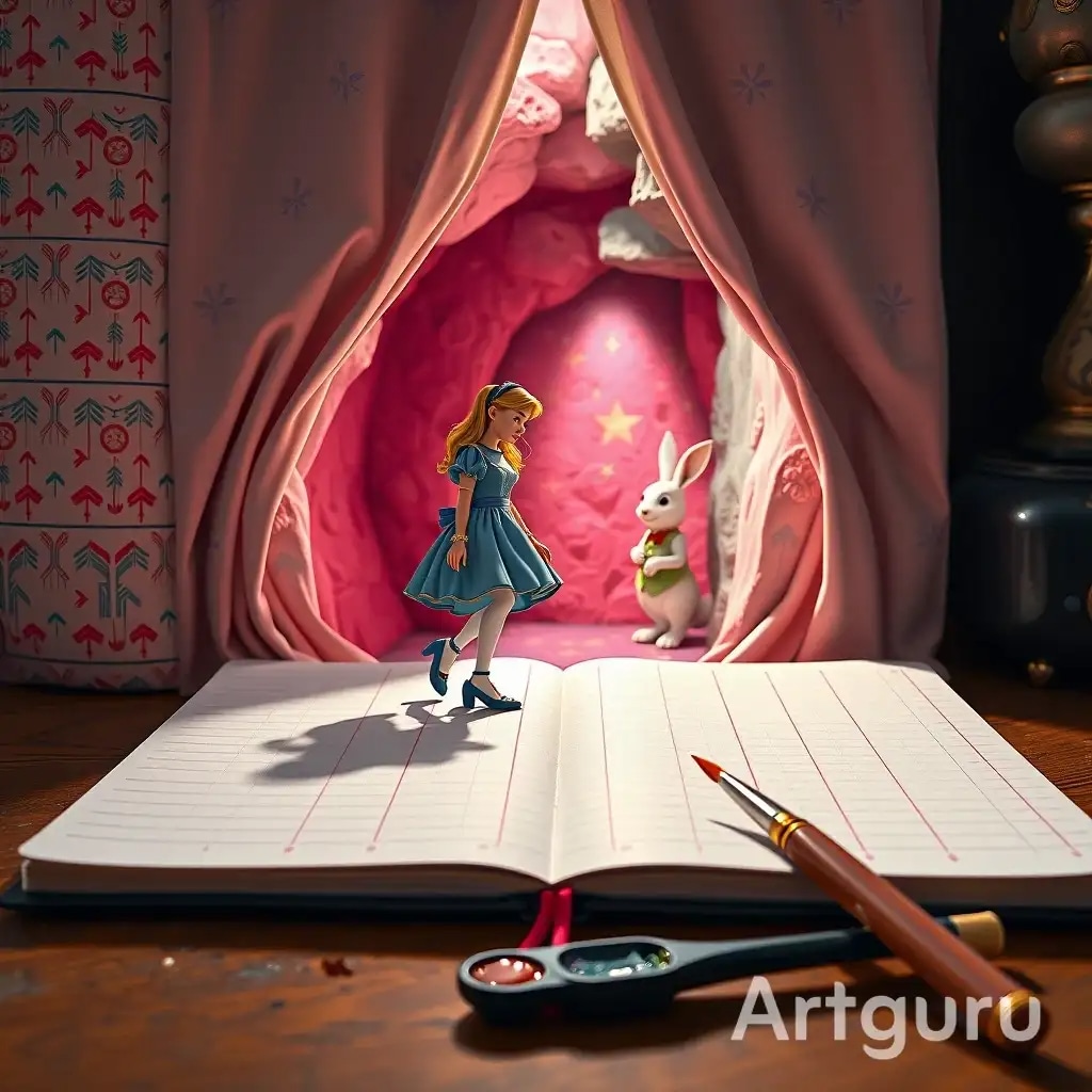 紙に描いたカーテンの向こう側