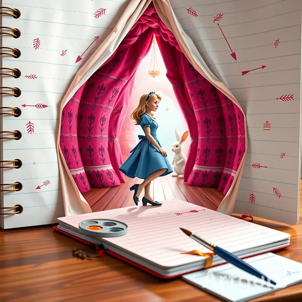 紙に描いたカーテンの向こう側