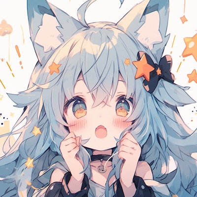 星降る夜のキツネ少女の驚き