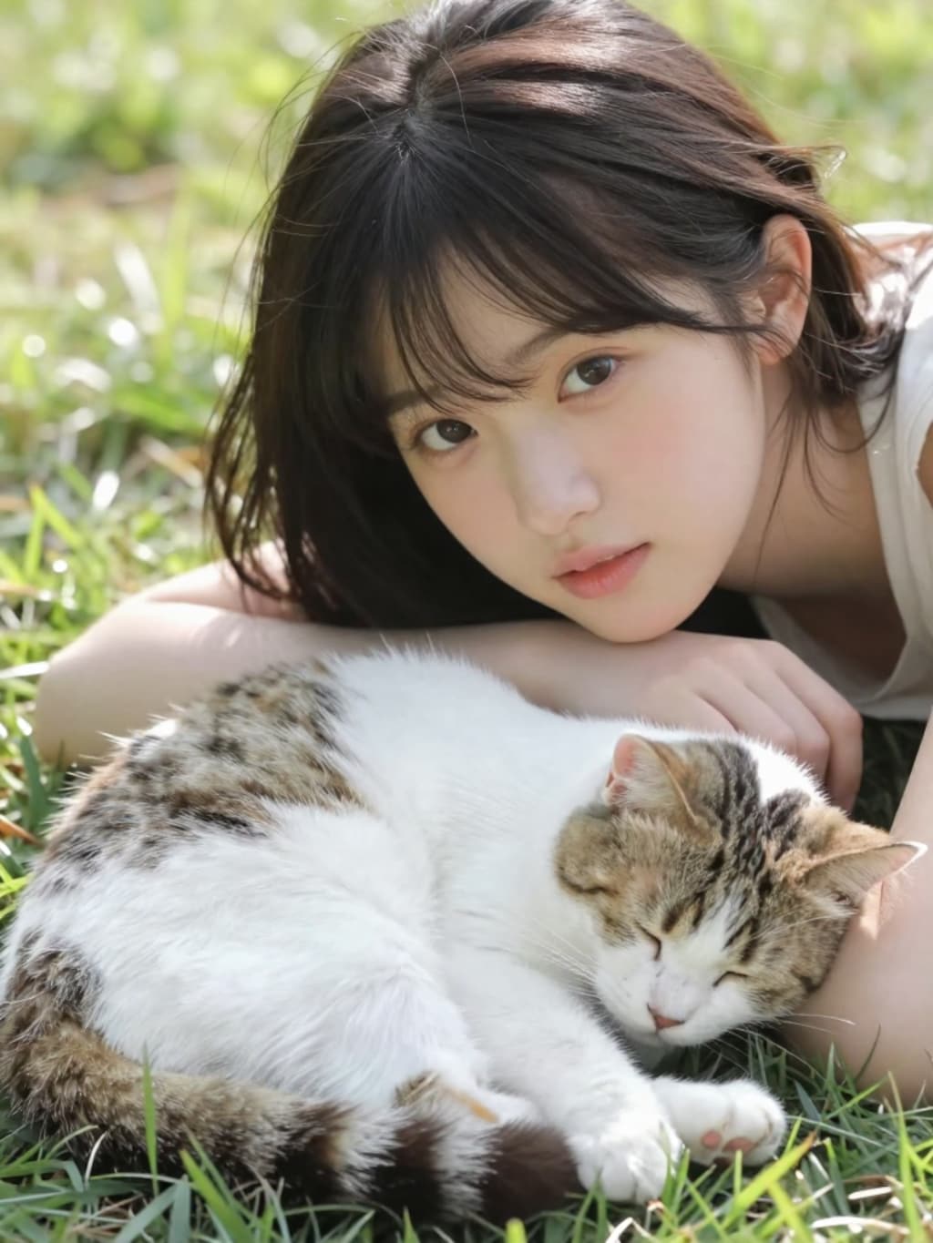 猫とお昼寝