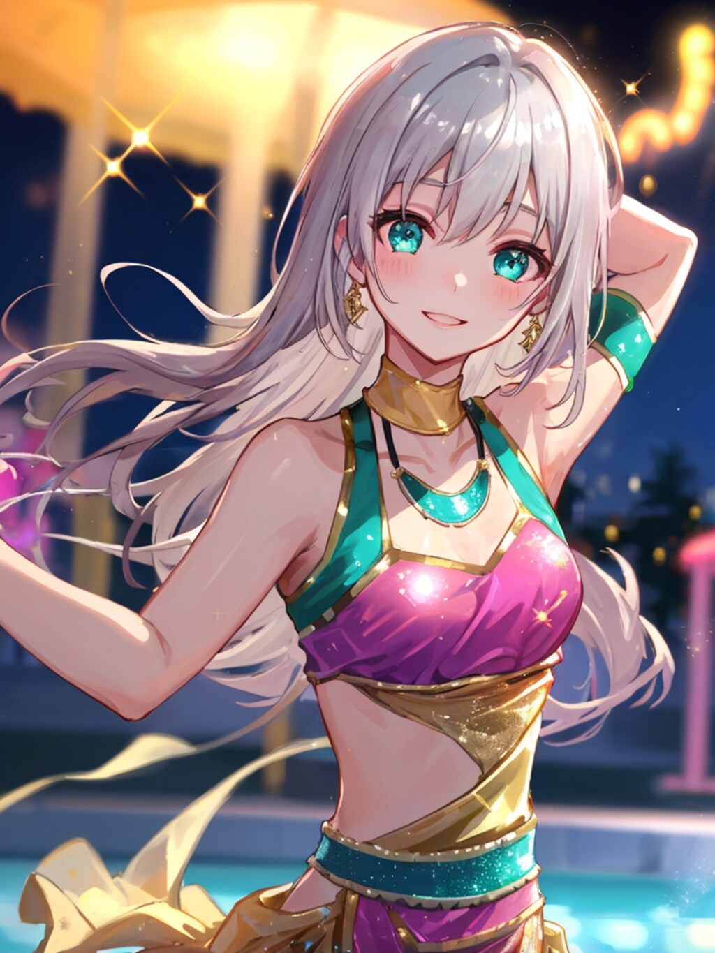 ナイトプールに来てみました。