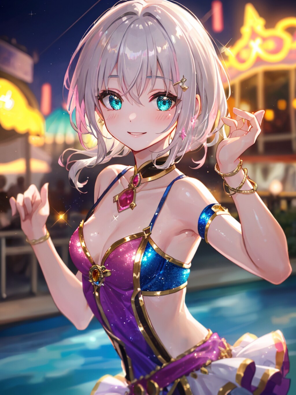 ナイトプールに来てみました。