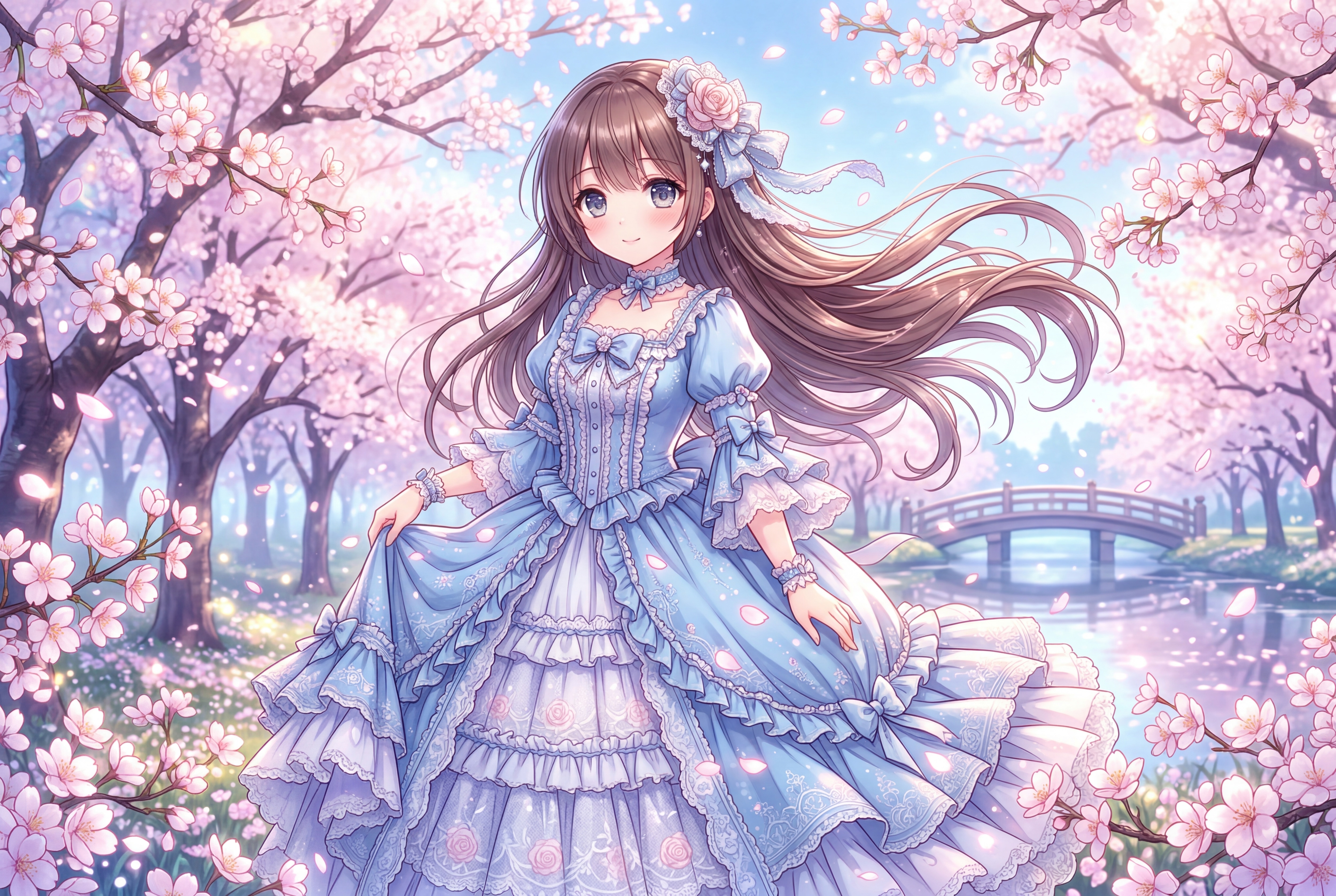 桜夢の蒼き微風 | の人気AIイラスト・グラビア