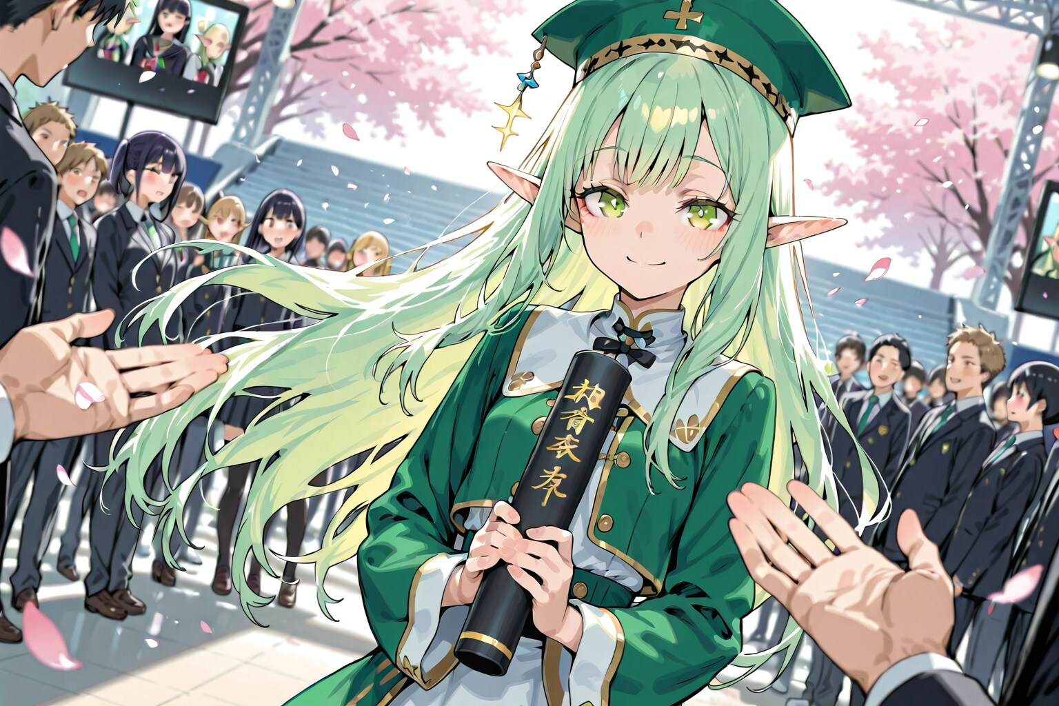 卒業するエルフの女の子 | の人気AIイラスト・グラビア