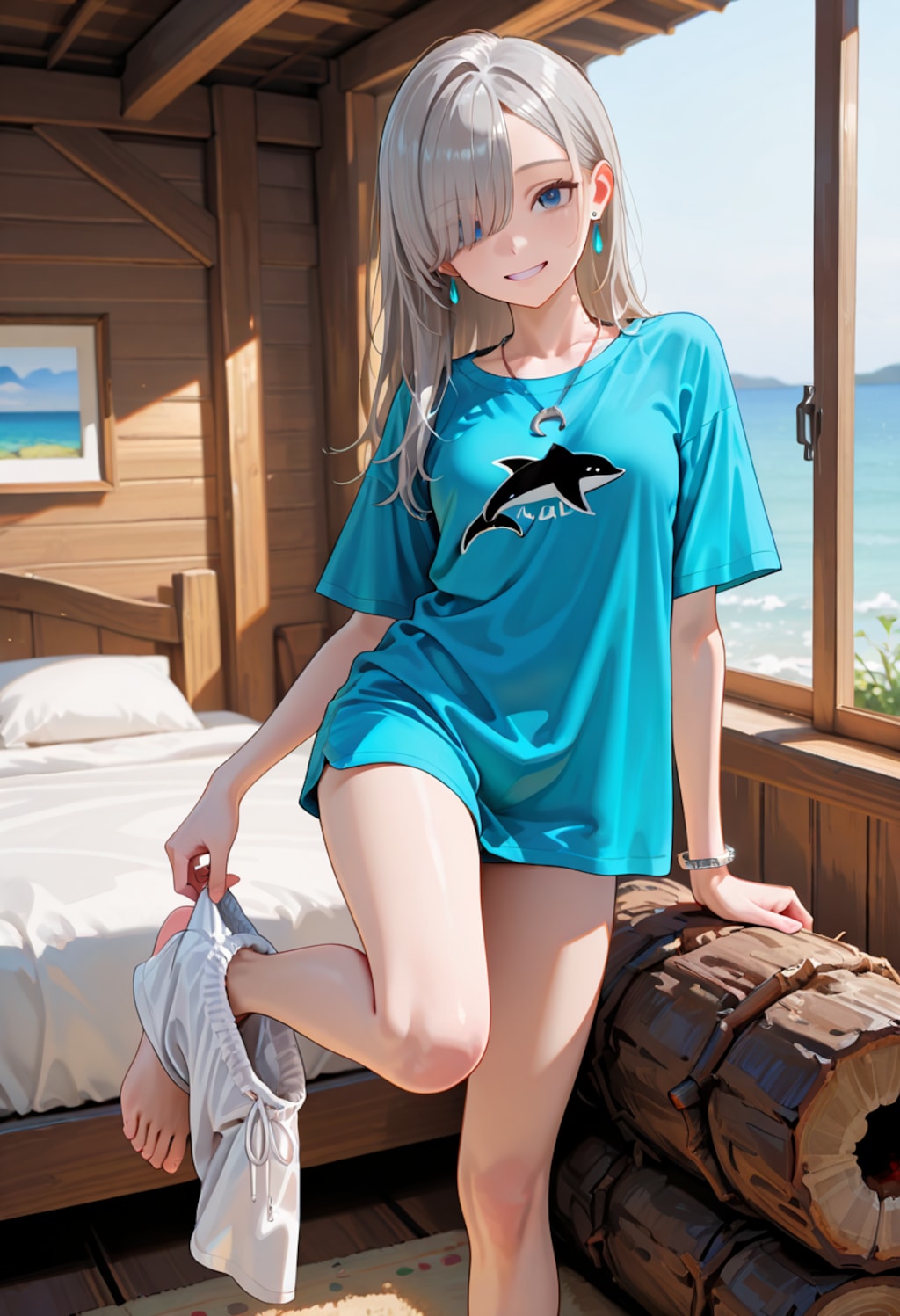 由璃亜 Oversized T-shirt (1)