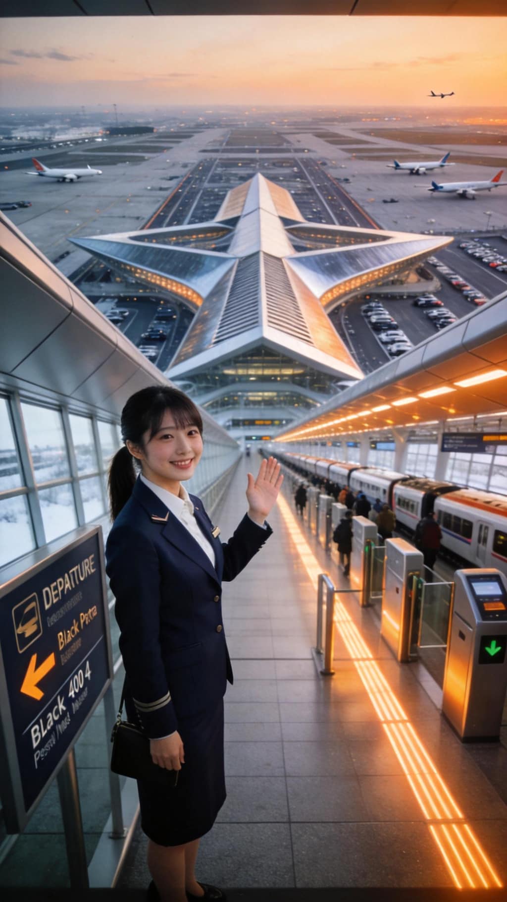 Warm Welcome at Station Entrance