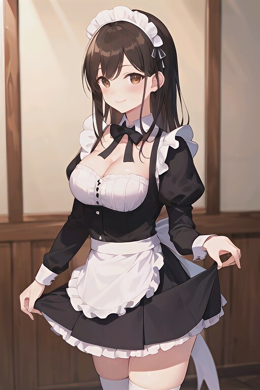 黒髪ロングのメイドちゃん