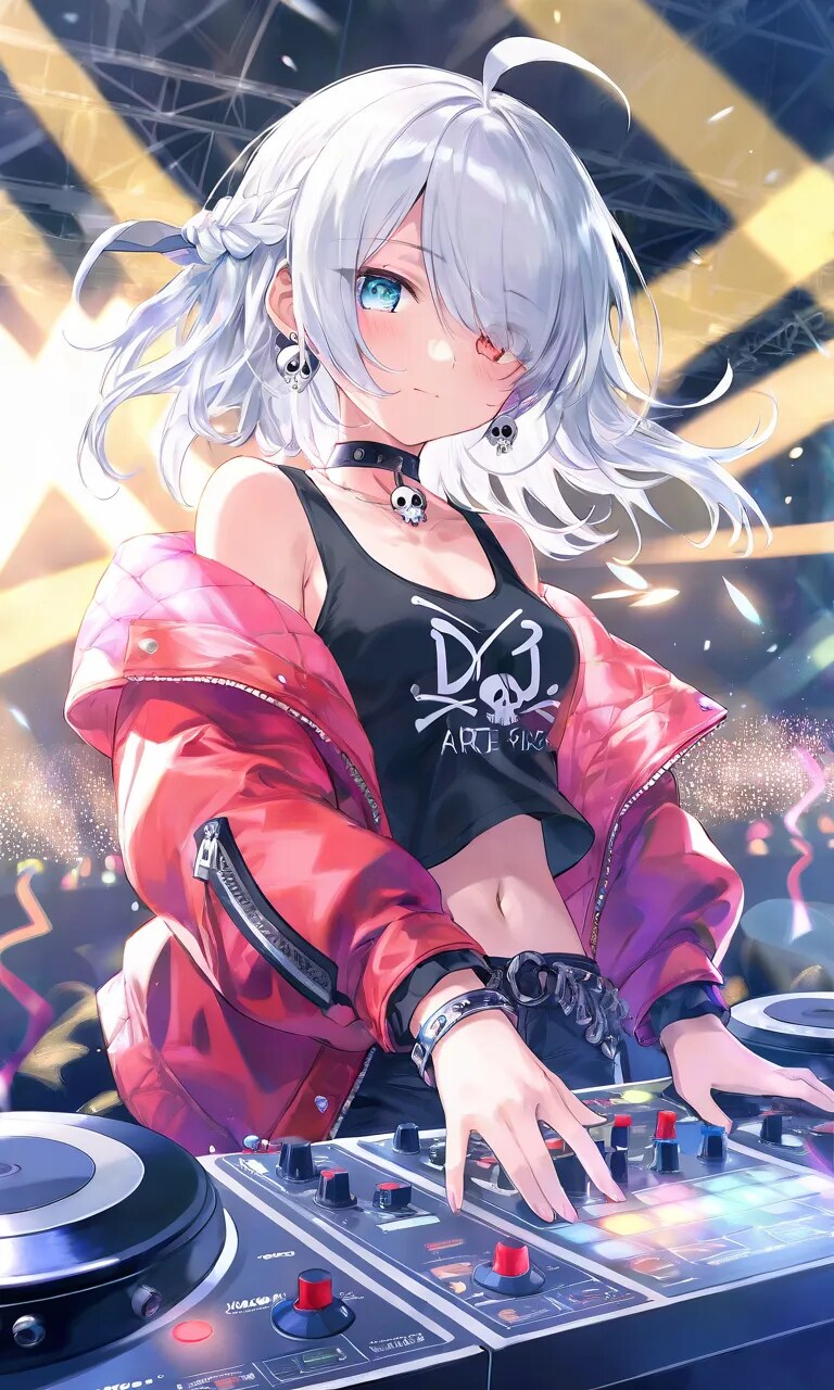 DJライブをしている女の子