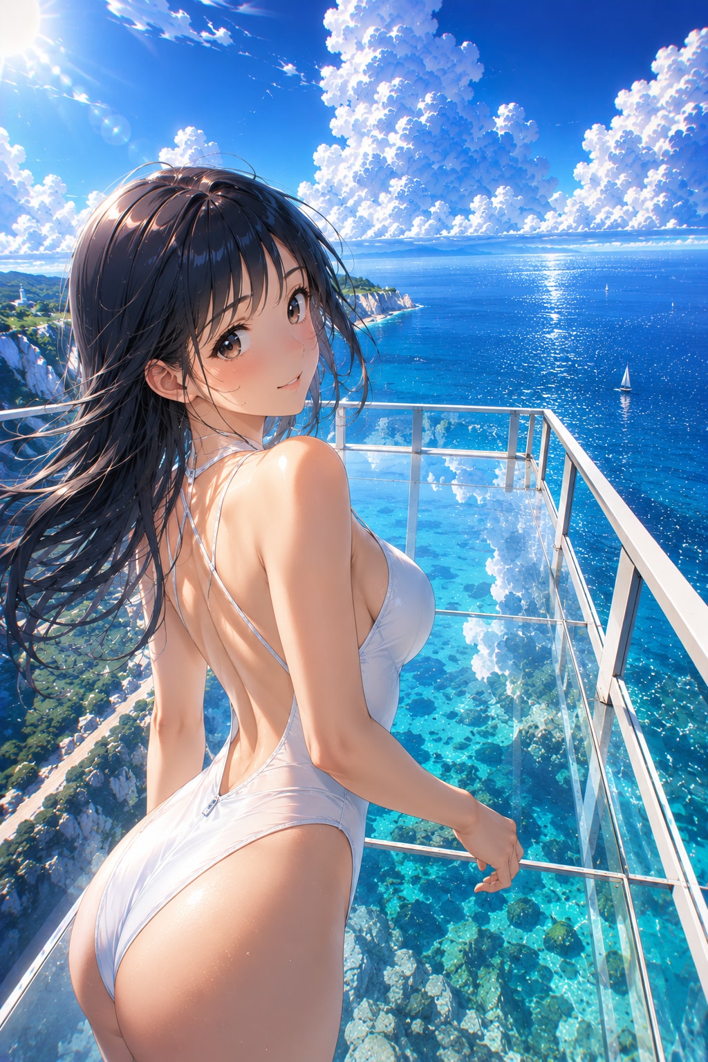 ﾁｬｯﾋﾟｰﾁｬﾚﾝｼﾞ白い水着