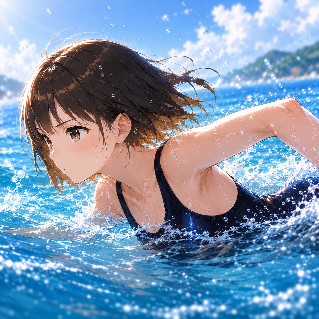 椿、仕事中。
