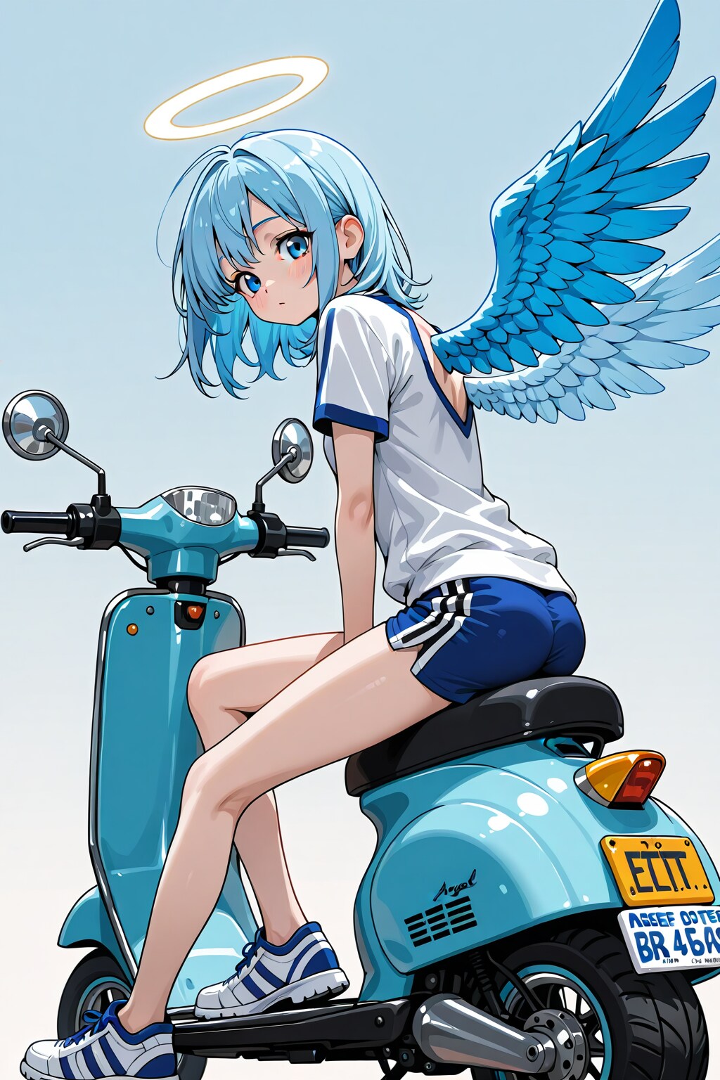 バイクに乗る天使少女_MOKA | の人気AIイラスト・グラビア