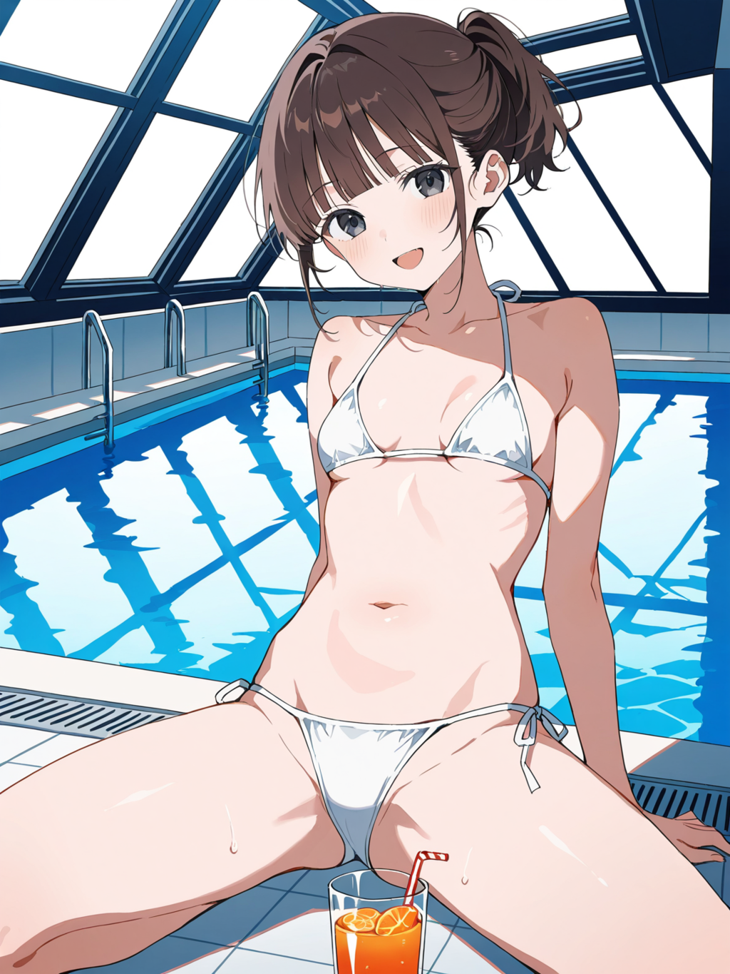 プールサイドでCM撮影の雫ちゃん