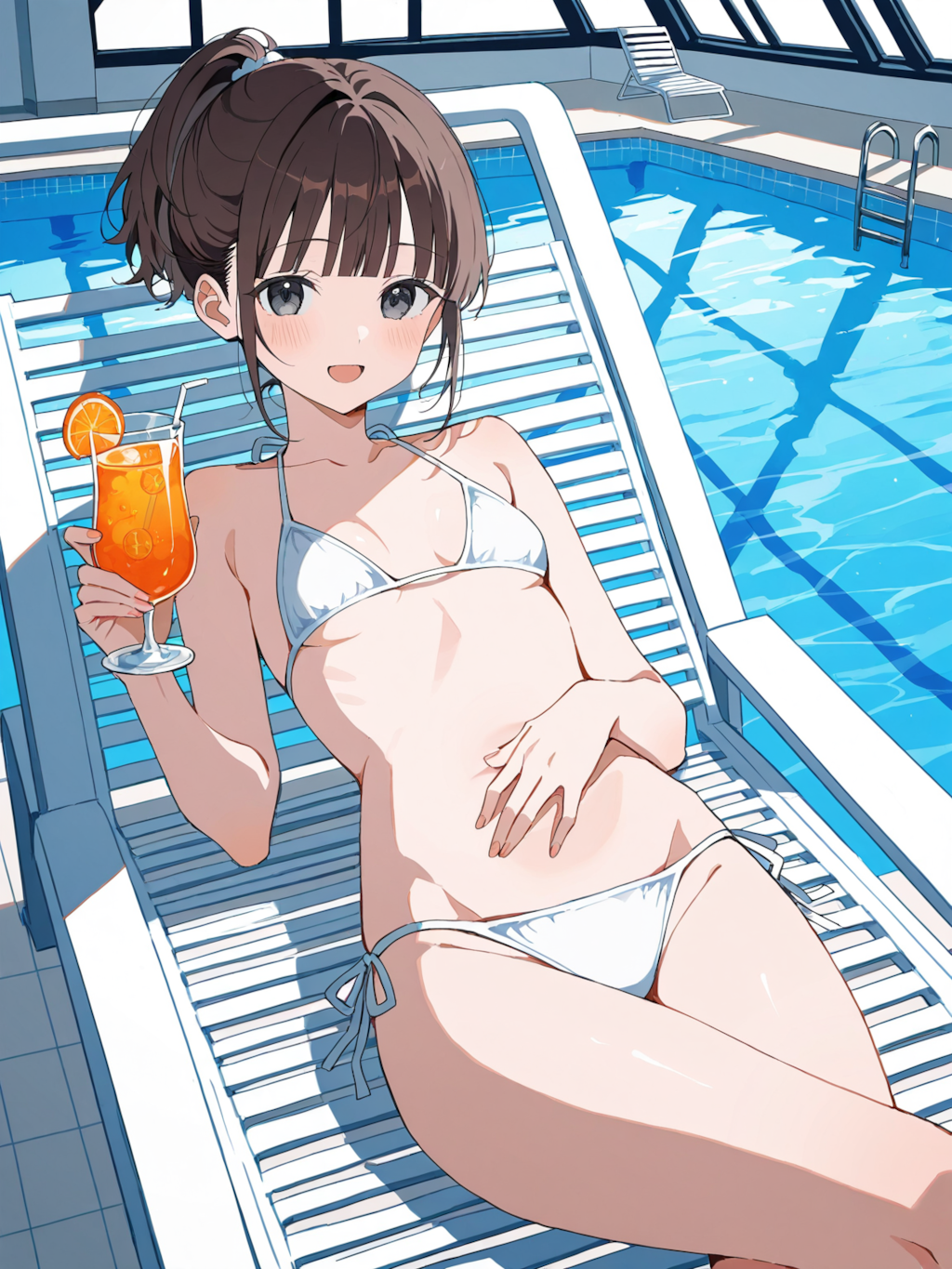 プールサイドでCM撮影の雫ちゃん