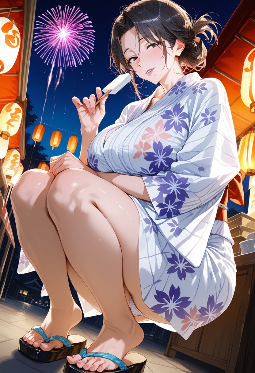 熟女浴衣美人の誘惑