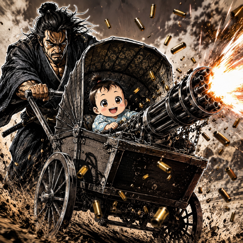 子連れ狼の乳母車にはガトリングがついている