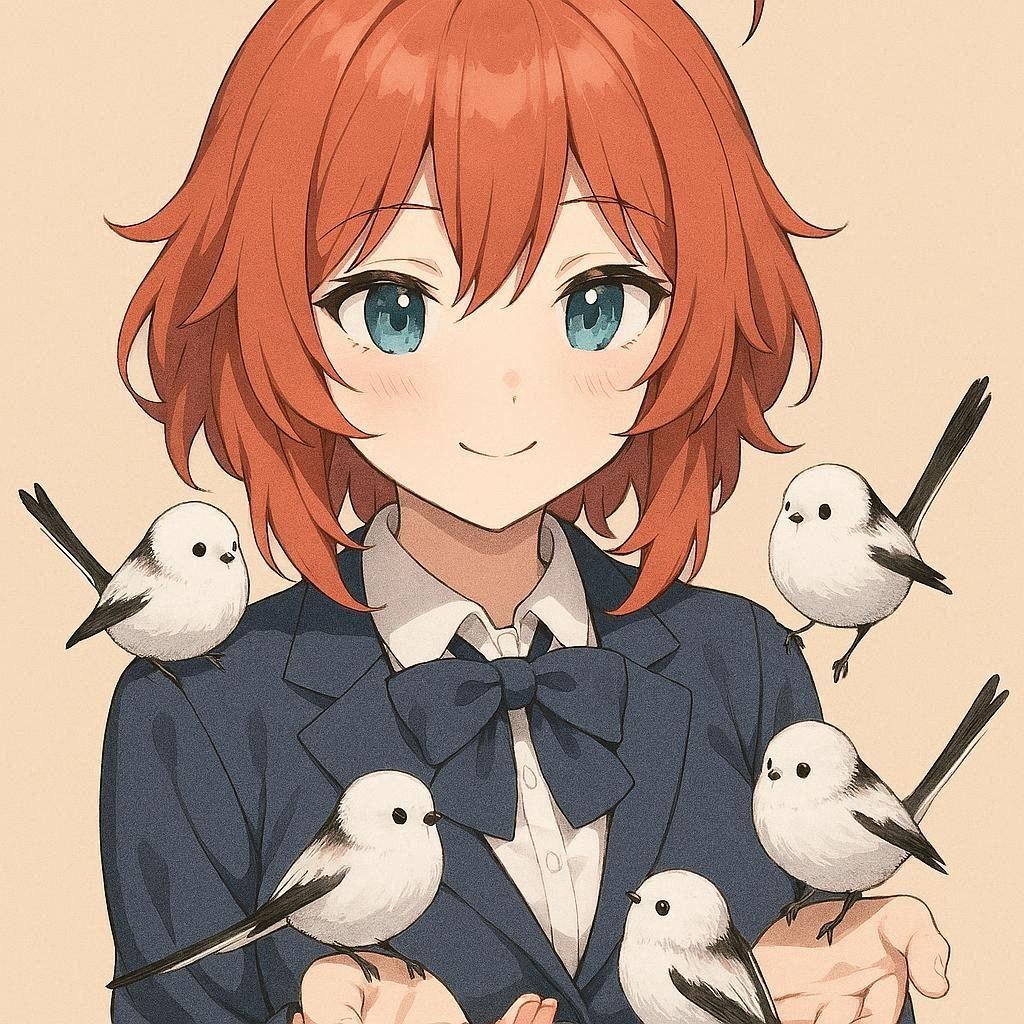 小鳥と遊ぶ織さん