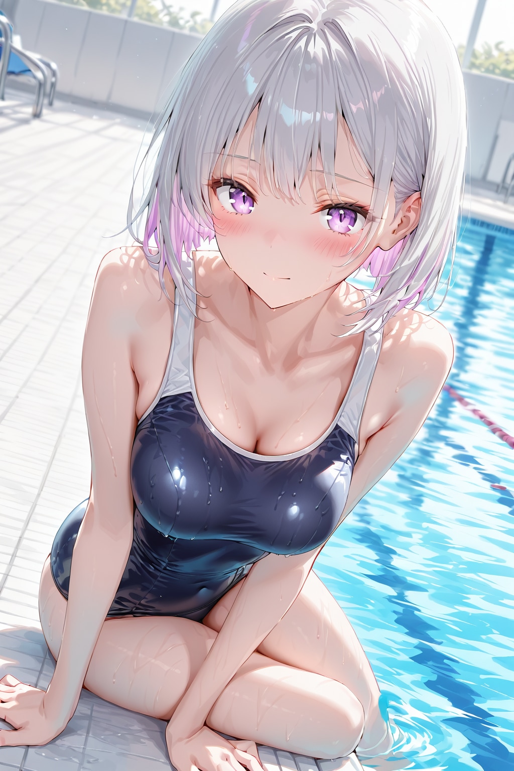 (1275)銀髪ちゃんスク水