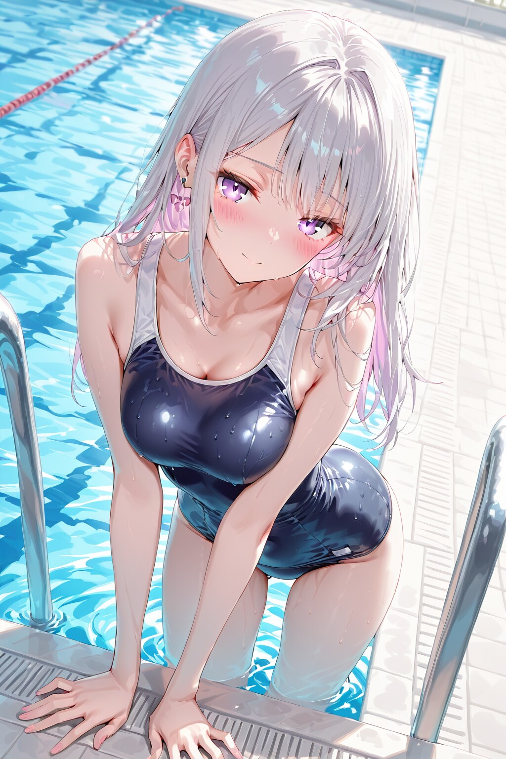 (1275)銀髪ちゃんスク水