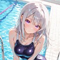 (1275)銀髪ちゃんスク水 2枚目