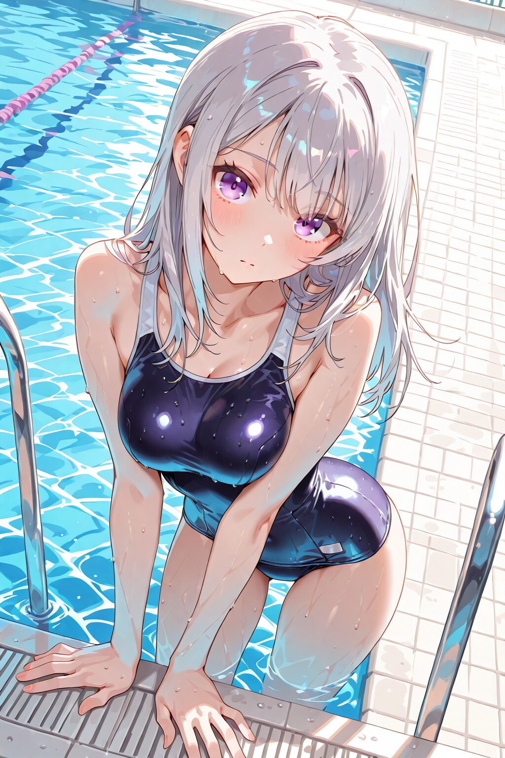 (1275)銀髪ちゃんスク水
