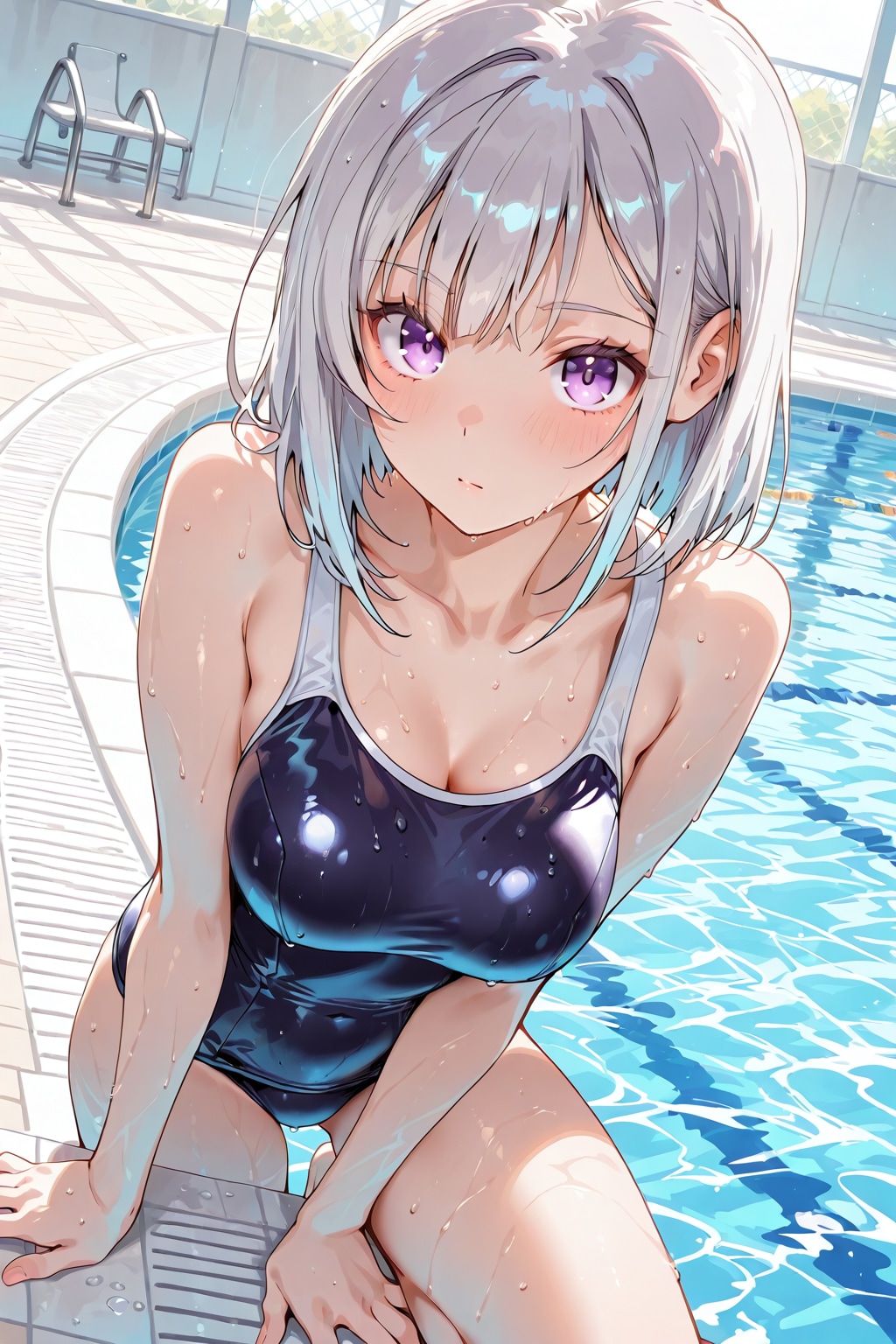 (1275)銀髪ちゃんスク水
