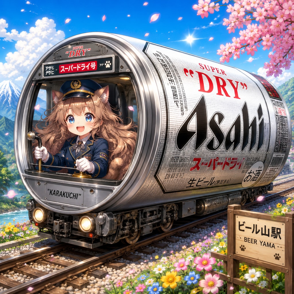 スーパードライ号を運転する小さな女の子