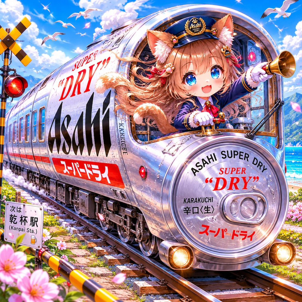 スーパードライ号を運転する小さな女の子