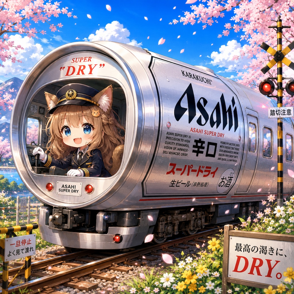 スーパードライ号を運転する小さな女の子