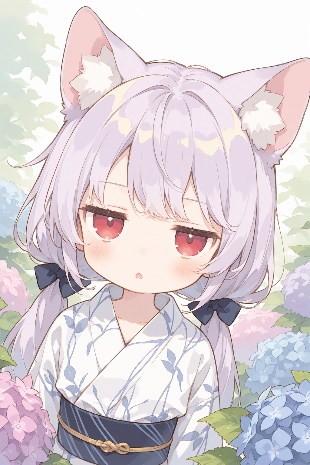 紫陽花とジト目ちゃん