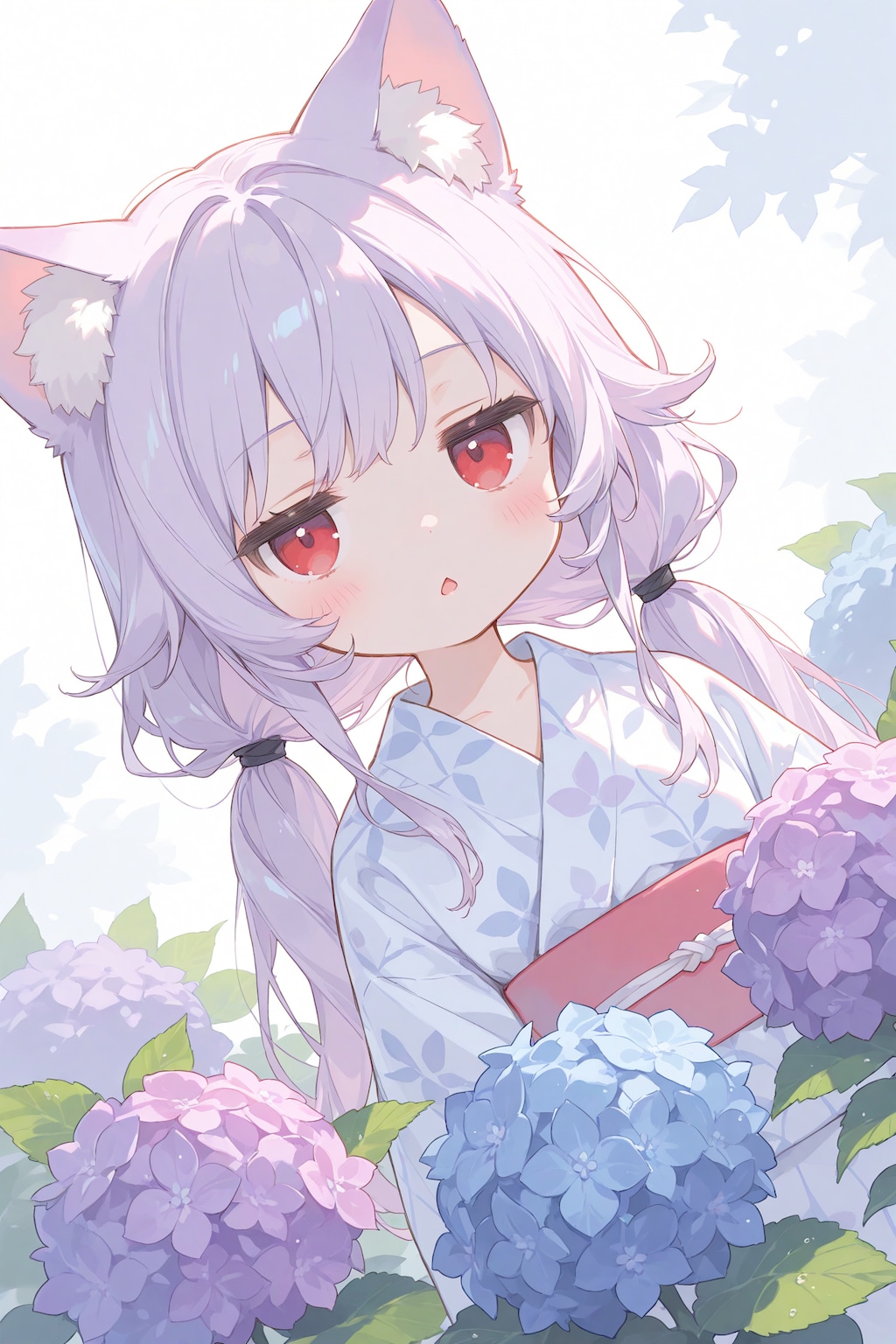 紫陽花とジト目ちゃん