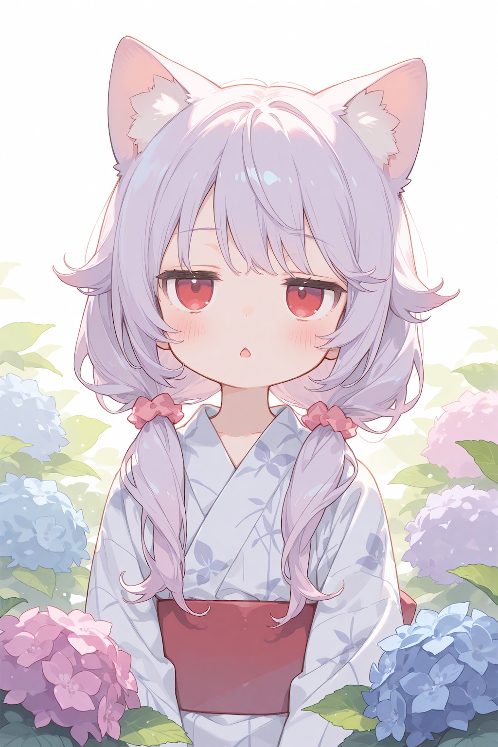 紫陽花とジト目ちゃん