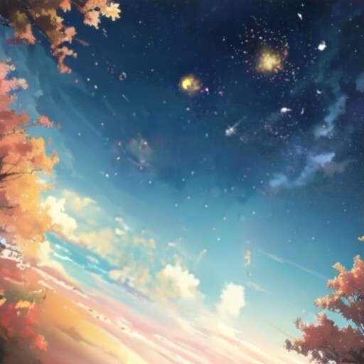 夕暮れ色の樹々