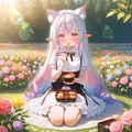 8枚）花園とケモ耳エルフさん 2枚目
