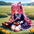 8枚）花園とケモ耳エルフさん 3枚目