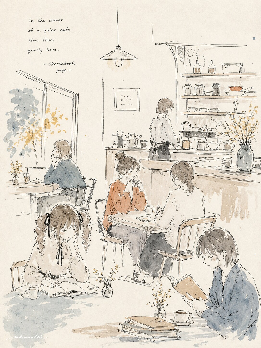 カフェにて | の人気AIイラスト・グラビア