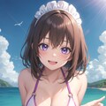 メイドさんと海 2枚目
